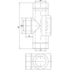 Feuerungsanschluss 90°, Abgang Auf MKD Mit Prüföffnung, ø 130 Mm (190 Mm) -Hergom Geschaft afts 90 pot 450 1280x1280 3