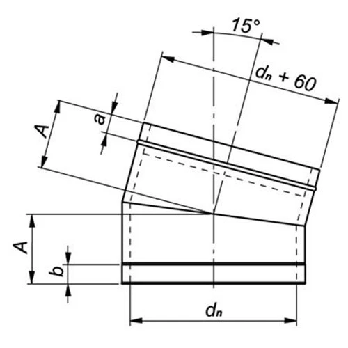 Schornstein, Bogen 15°, Edelstahl, ø 200 Mm (260 Mm) 5 Schornstein, Bogen 15°, Edelstahl, ø 200 Mm (260 Mm) - Image 3