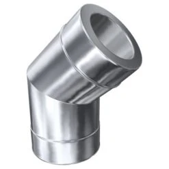 Schornstein, Bogen 45°, Edelstahl Doppelwandig, ø 180 Mm (240 Mm)