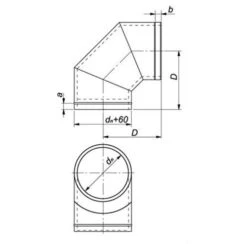 Schornstein, Bogen 90°, Edelstahl, ø 160 Mm (220 Mm) -Hergom Geschaft bgt90de 450 1280x1280 8
