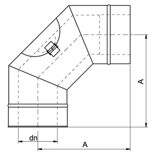 Schornstein, Bogen 90° Mit Revisionsöffnung, Edelstahl, ø 150 Mm (210 Mm) 5 Schornstein, Bogen 90° Mit Revisionsöffnung, Edelstahl, ø 150 Mm (210 Mm) - Image 3