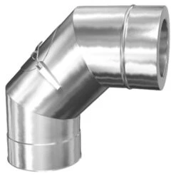 Schornstein, Bogen 90° Mit Revisionsöffnung, Edelstahl, ø 130 Mm (190 Mm)