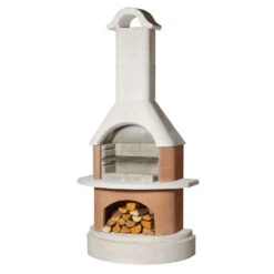 Gartengrillkamin Athen Mit Sockelerhöhung Weiß-terra