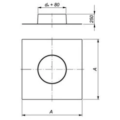 Schornstein, Dachdurchführung 0° - 5°, Edelstahl, ø 160 Mm (240 Mm) -Hergom Geschaft ddt0de 450 1280x1280 7