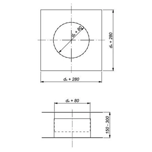 Schornstein, Deckendurchführung, Edelstahl, ø 250 Mm (330 Mm) 5 Schornstein, Deckendurchführung, Edelstahl, ø 250 Mm (330 Mm) – Bild 3