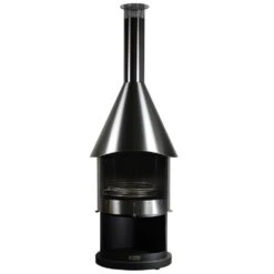 Firestar Terrassenkamin, Gartenkamin, Edelstahl, DN 800 Swing "GLAS" Design