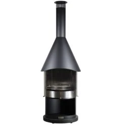 Firestar Terrassenkamin, Gartenkamin, Edelstahl, DN 800 Swing "GLAS" Classic