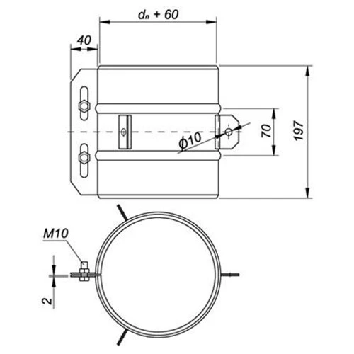 Verstärktes Klemmband, Statisch Für Abspannseile, Edelstahl, ø 150 Mm (210 Mm) 5 Verstärktes Klemmband, Statisch Für Abspannseile, Edelstahl, ø 150 Mm (210 Mm) - Image 3