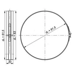 Schornstein, Klemmband, Edelstahl, ø 225 Mm (285 Mm) -Hergom Geschaft kbtde 450 1280x1280 9