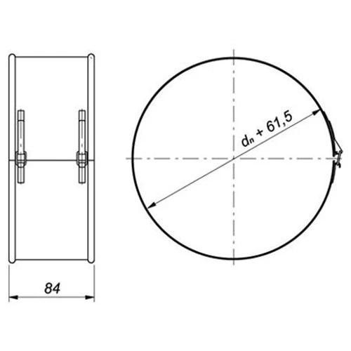 Schornstein, Klemmband Breit, Edelstahl, ø 180 Mm (240 Mm) 5 Schornstein, Klemmband Breit, Edelstahl, ø 180 Mm (240 Mm) - Image 3
