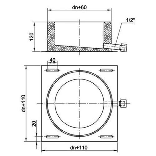 Fußteil Mit Kondensatablauf Für Fundament / Wandkonsole, ø 250 Mm (310 Mm) 5 Fußteil Mit Kondensatablauf Für Fundament / Wandkonsole, ø 250 Mm (310 Mm) – Bild 3