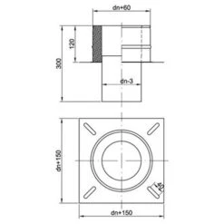 Schornstein, Fußteil Offen, Edelstahl, ø 130 Mm (190 Mm) -Hergom Geschaft kftpde 450 1280x1280