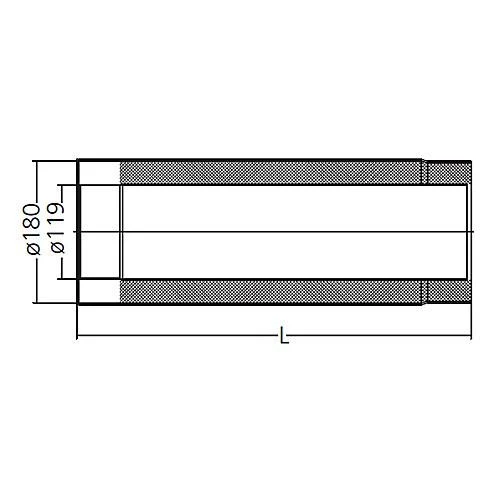 Ofenrohr, Doppelwandig Mit Dämmung, System Primus, 120/500 Mm 6 Ofenrohr, Doppelwandig Mit Dämmung, System Primus, 120/500 Mm - Image 4