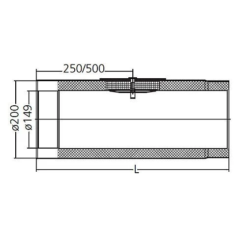 Ofenrohr Mit Tür, Doppelwandig, Gedämmt, System Primus, 150/1000 Mm 6 Ofenrohr Mit Tür, Doppelwandig, Gedämmt, System Primus, 150/1000 Mm - Image 4