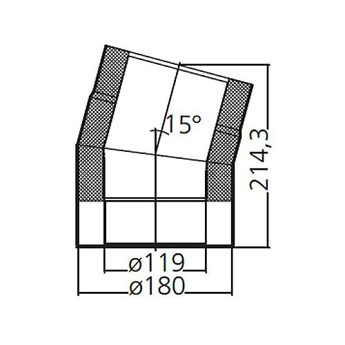 Ofenrohr-Bogen 15°, Doppelwandig Mit Dämmung, System Primus, 120 Mm 6 Ofenrohr-Bogen 15°, Doppelwandig Mit Dämmung, System Primus, 120 Mm – Bild 4
