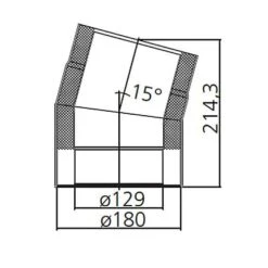 Ofenrohr-Bogen 15°, Doppelwandig Mit Dämmung, System Primus, 130 Mm -Hergom Geschaft moeck masse 15 130 500px 1280x1280