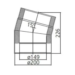 Ofenrohr-Bogen 15°, Doppelwandig, Gedämmt, System Primus, 150 Mm -Hergom Geschaft moeck masse 15 150 500px 1280x1280
