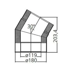 Ofenrohr-Bogen 30°, Doppelwandig Mit Dämmung, System Primus, 120 Mm -Hergom Geschaft moeck masse 30 120 500px 1280x1280
