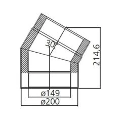 Ofenrohr-Bogen 30°, Doppelwandig, Gedämmt, System Primus, 150 Mm 9 Ofenrohr-Bogen 30°, Doppelwandig, Gedämmt, System Primus, 150 Mm -Hergom Geschaft moeck masse 30 150 500px 1280x1280
