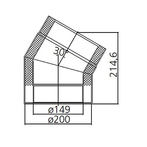 Ofenrohr-Bogen 30°, Doppelwandig, Gedämmt, System Primus, 150 Mm 6 Ofenrohr-Bogen 30°, Doppelwandig, Gedämmt, System Primus, 150 Mm – Bild 4