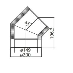 Ofenrohr-Bogen 45°, Doppelwandig, Gedämmt, System Primus, 150 Mm 9 Ofenrohr-Bogen 45°, Doppelwandig, Gedämmt, System Primus, 150 Mm -Hergom Geschaft moeck masse 45 150 500px 1280x1280