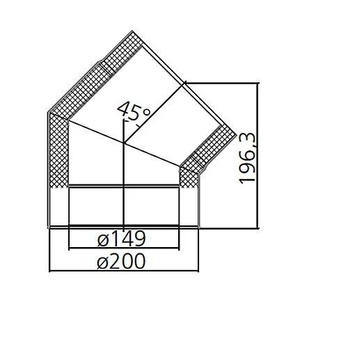 Ofenrohr-Bogen 45°, Doppelwandig, Gedämmt, System Primus, 150 Mm 6 Ofenrohr-Bogen 45°, Doppelwandig, Gedämmt, System Primus, 150 Mm – Bild 4