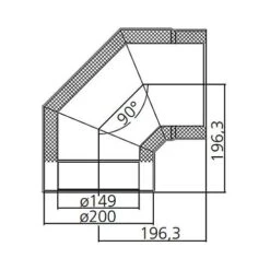 Ofenrohr-Bogen 90°, Doppelwandig, Gedämmt, System Primus, 150 Mm -Hergom Geschaft moeck masse 90 150 500px 1280x1280
