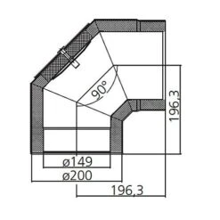 Ofenrohr-Bogen 90° Mit Tür, Doppelwandig, Gedämmt, System Primus, 150 Mm -Hergom Geschaft moeck masse 90 tuer 150 500px 1280x1280