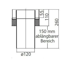 Anschlussstück An Ofenstutzen, Innenrohr Kürzbar, Doppelwandiges Ofenrohr, System Primus, 120 Mm -Hergom Geschaft moeck masse anschlussstueck innen 120 500px 1280x1280