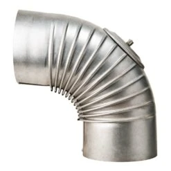 Bogen, Gerippt, 90°, Mit Reinigungs-Öffnung, ø 130 Mm