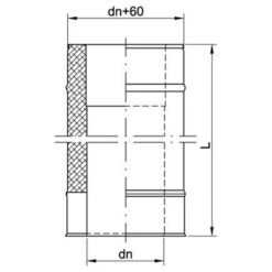 Schornstein, Rohr 500 Mm, Edelstahl, ø 250 Mm (310 Mm) -Hergom Geschaft rtl500de 450 1280x1280 31